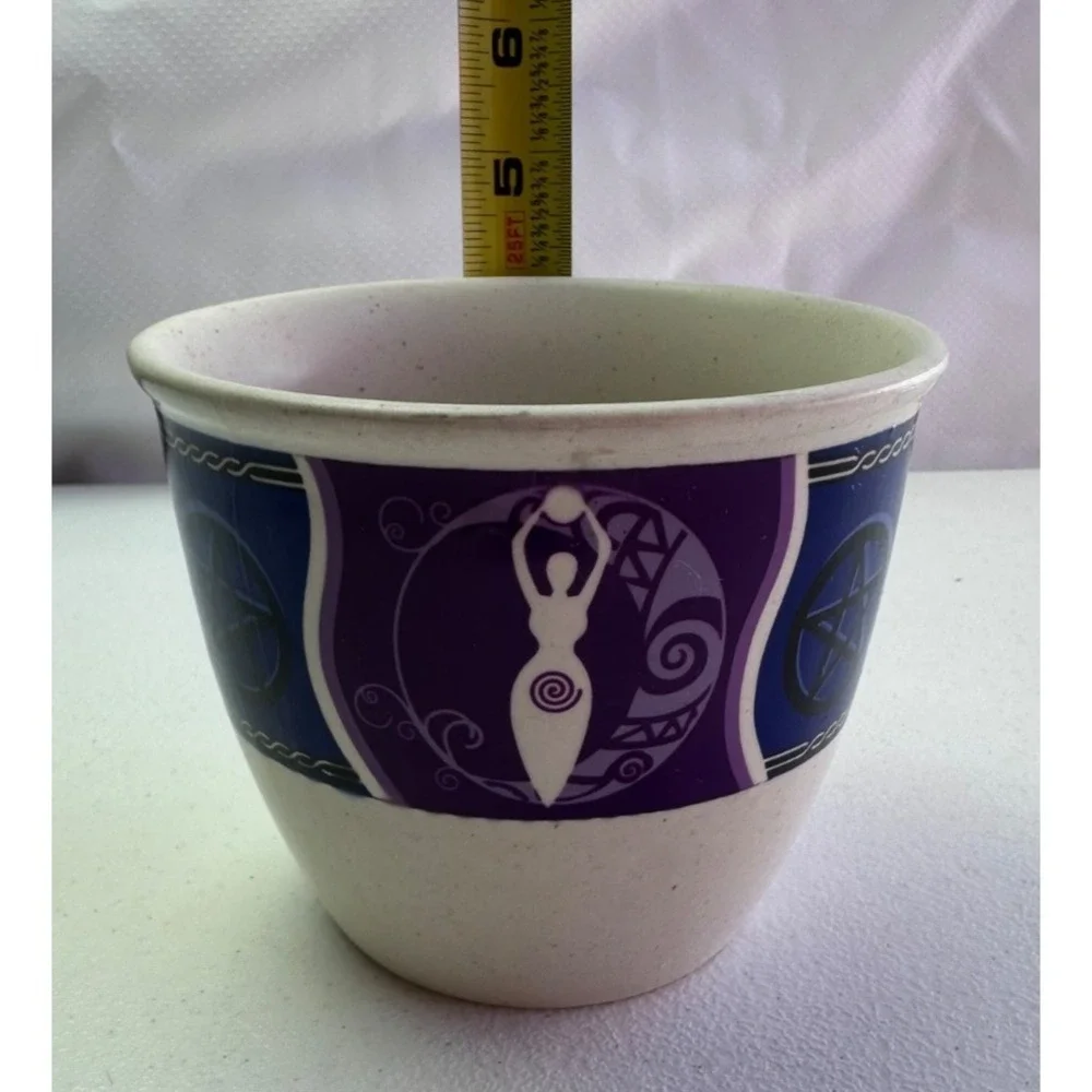 Ceramic Smudge Holder Bowl Goddess Meditation Pagan Wicca Healing Smudging Moon‎